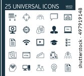 set of 25 universal icons on... | Shutterstock .eps vector #497919148