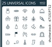 holiday icons set. collection... | Shutterstock .eps vector #671319712