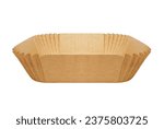 Small photo of Disposable wax paper for your fryer isolated on white background with clipping path. Air fryer paper liner, front view close up.