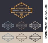 restaurant and bar logo marks... | Shutterstock .eps vector #308023388