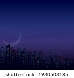 modern night city skyline... | Shutterstock .eps vector #1930503185