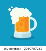 glass of beer isolated vector... | Shutterstock .eps vector #2060707262