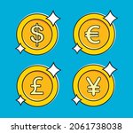 set of gold coins with 4 major... | Shutterstock .eps vector #2061738038