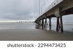 Small photo of Pier located on the beach in the city of Mongagua in Brazil, a tourist spot known as the Mongagua Fishing Platform, is also a nodal point in the region