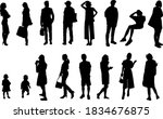 vector set of silhouette people ... | Shutterstock .eps vector #1834676875