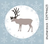 christmas card reindeer blue ... | Shutterstock .eps vector #529794625