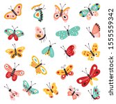 Butterflies  Set Of Hand Drawn...