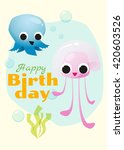 Happy Birthday Octopus Card Free Stock Photo - Public Domain Pictures