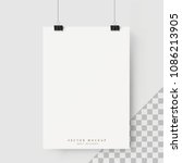 white sheet of paper hanging on ... | Shutterstock .eps vector #1086213905