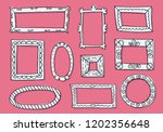 set of hand drawn sketch frames.... | Shutterstock .eps vector #1202356648