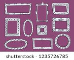 set of hand drawn sketch frames.... | Shutterstock .eps vector #1235726785