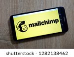 Small photo of KONSKIE, POLAND - January 10, 2019: Mailchimp logo displayed on smartphone