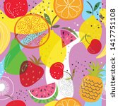 seamless background with fruit... | Shutterstock .eps vector #1417751108