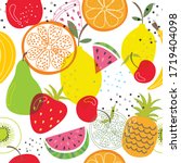 seamless vector with fruits on... | Shutterstock .eps vector #1719404098