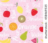 seamless fruit pattern with... | Shutterstock .eps vector #458469535