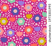 cute hand drawn floral seamless ... | Shutterstock .eps vector #1973301995