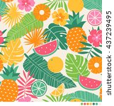 tropical summer concept... | Shutterstock .eps vector #437239495