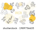 set of different pasta  hand... | Shutterstock .eps vector #1989756635