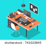 flat isometric 3d technology... | Shutterstock .eps vector #741023845
