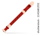 Red Block Flute In Flat Style ...