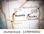 Small photo of Bussey. Alabama. USA on a map