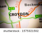 Croydon. United Kingdom on a map