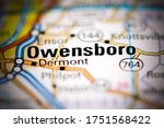 Owensboro. Kentucky. USA on a geography map