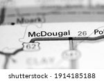 Small photo of McDougal. Arkansas. USA on a geography map