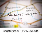 Small photo of Hitchens Crossroads. Delaware. USA on a geography map