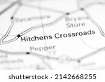 Small photo of Hitchens Crossroads. Delaware. USA on a geography map