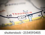 Small photo of Theodosia. Missouri. USA on a geography map.