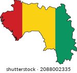 flag map of guinea on white... | Shutterstock .eps vector #2088002335