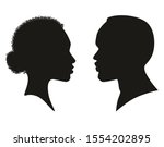 man and woman silhouette face... | Shutterstock .eps vector #1554202895