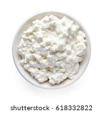 Bowl of cottage cheese isolated ...