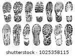 footprints human shoes... | Shutterstock .eps vector #1025358115