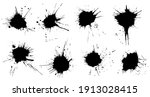 set of grunge blots  splats.... | Shutterstock .eps vector #1913028415