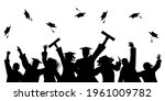 happy graduate students with... | Shutterstock .eps vector #1961009782