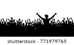 cheerful crowd cheering. hands... | Shutterstock .eps vector #771979765