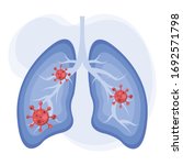 lungs icon flat style. human... | Shutterstock .eps vector #1692571798