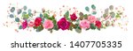 panoramic view  bouquet of rose ... | Shutterstock .eps vector #1407705335