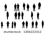 silhouette of a group of people | Shutterstock .eps vector #1306222312