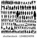 silhouette kids set | Shutterstock .eps vector #1348824098