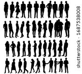vector silhouette people set | Shutterstock .eps vector #1687538008