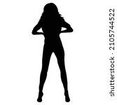 girl  woman silhouette on white ... | Shutterstock .eps vector #2105744522