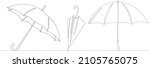 umbrellas sketch one line... | Shutterstock .eps vector #2105765075