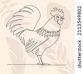 rooster line drawing on... | Shutterstock .eps vector #2113549802