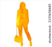woman orange watercolor... | Shutterstock .eps vector #2155658685