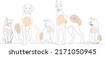 dogs and cats drawing in one... | Shutterstock .eps vector #2171050945