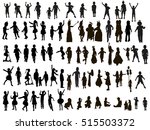 large set of silhouettes ... | Shutterstock .eps vector #515503372