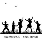 vector silhouette of children... | Shutterstock .eps vector #520348408